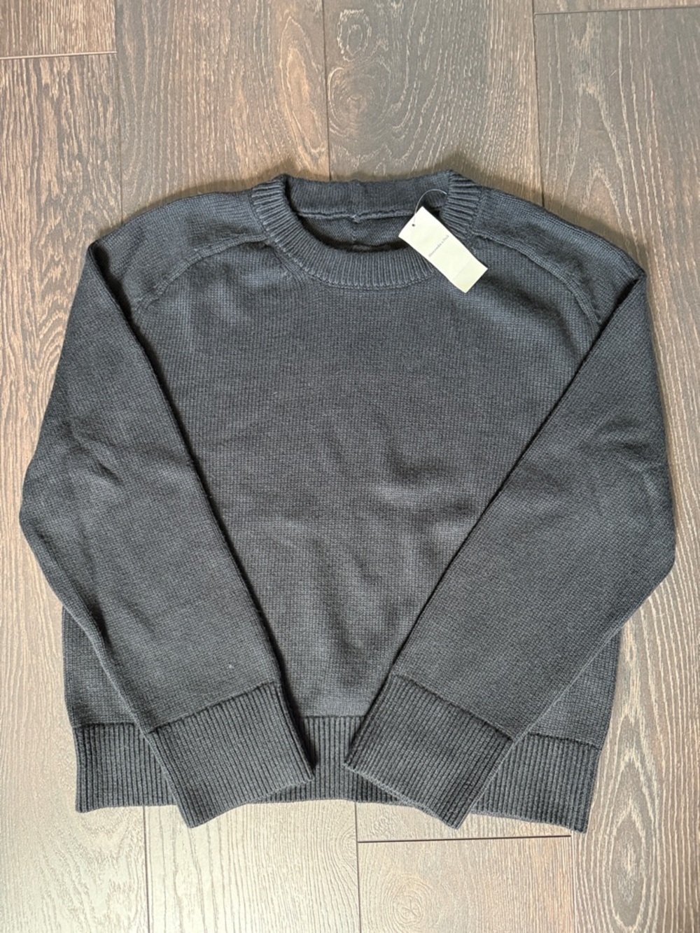 A&F Madeline Cotton Blend Crew Sweater in Black